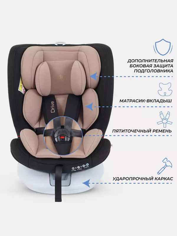 Автокресло Rant Drive Isofix 0/1/2/3 (0-36 кг) Beige