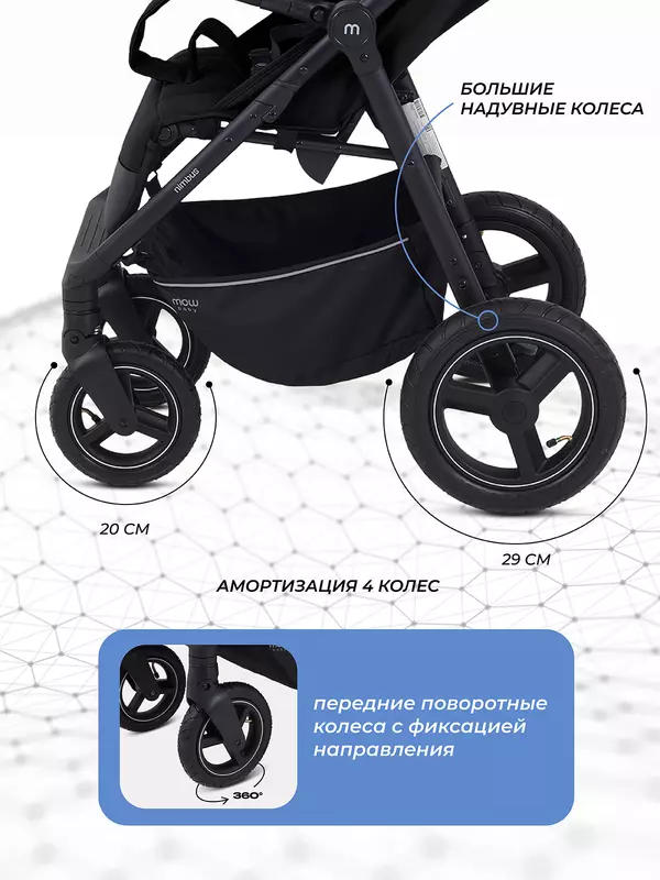 Коляска прогулочная Mowbaby Nimbus Air Black